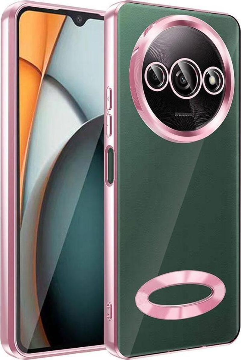 Xiaomi Redmi A3 4G 2024 Kılıf Kamera Korumalı Logo Gösteren Zore Omega Kapak