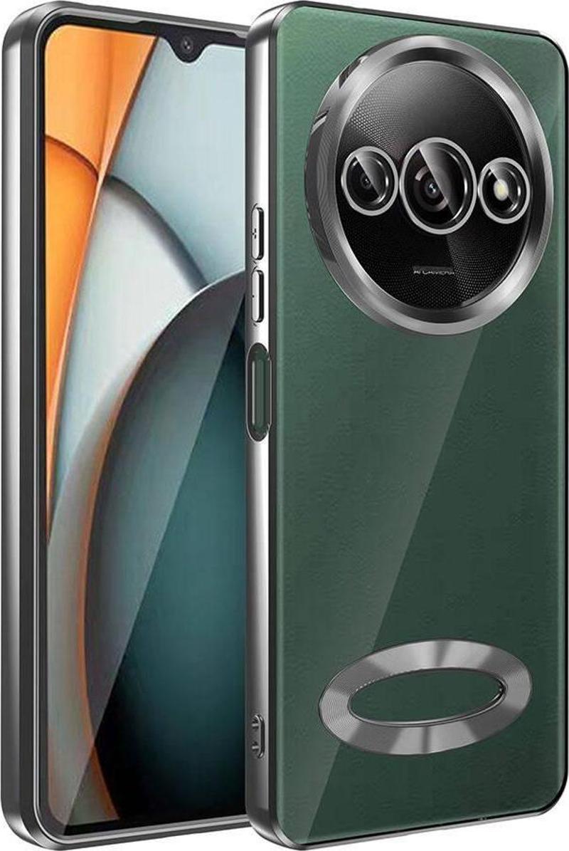 Xiaomi Redmi A3 4G 2024 Kılıf Kamera Korumalı Logo Gösteren Zore Omega Kapak