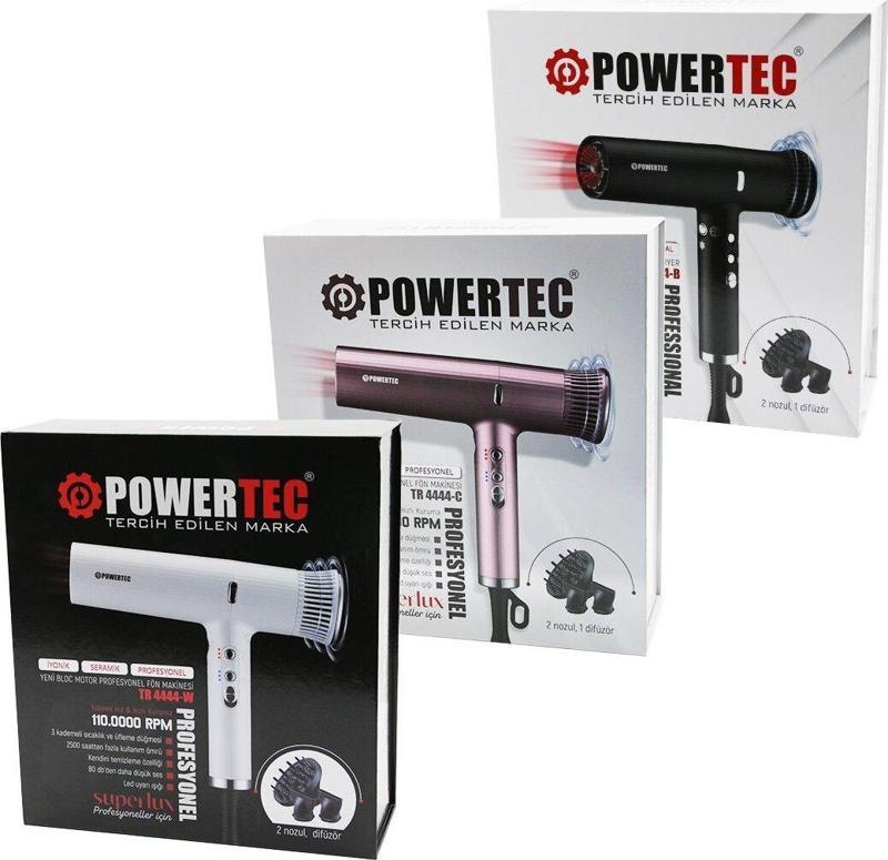 SUPERLUX  İYONİK - SERAMİK SAÇ KURUTMA - FÖN MAKİNESİ 1800W - 110.000 RPM HIZ TR-4444-B-C-W (2818)