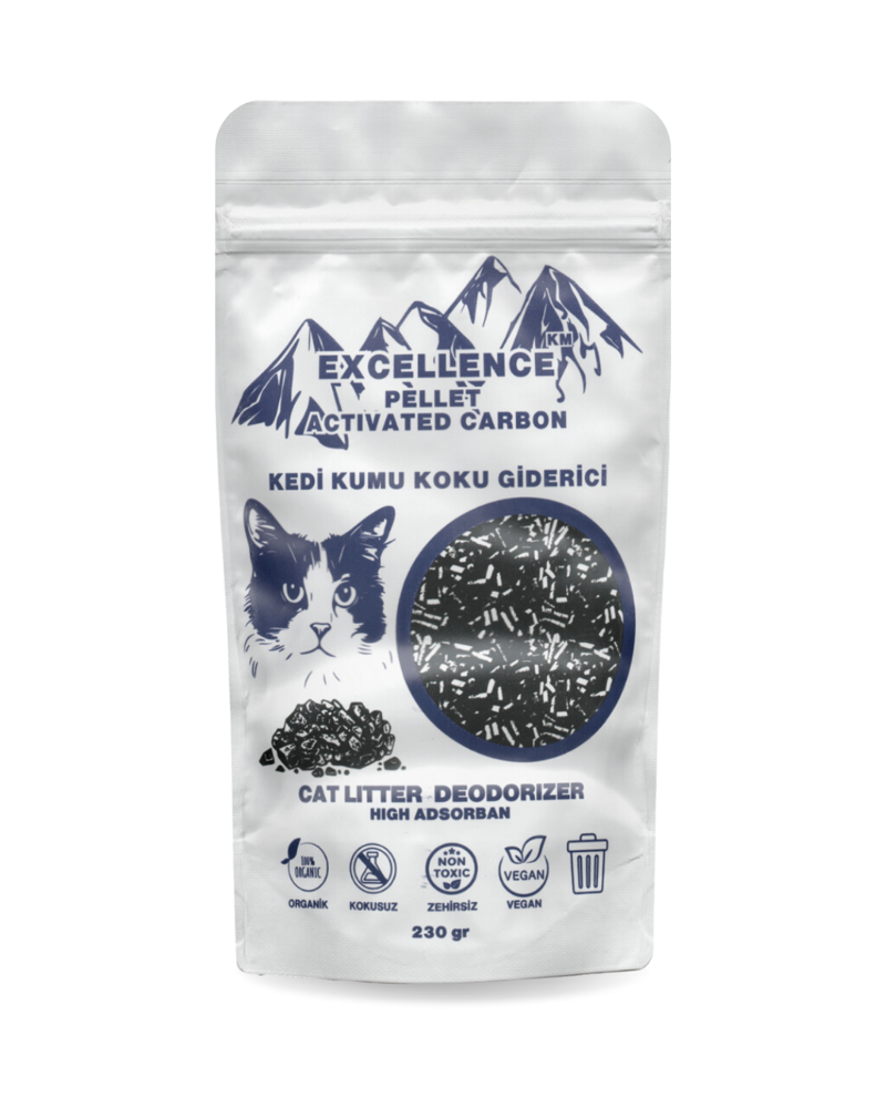 Kedi Kumu Koku Giderici Excellence KM Pellet Activated Carbon 230 gr Kömür Bazlı Pelet Aktif Karbon