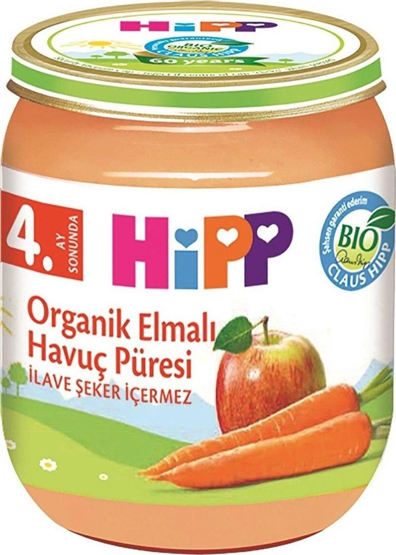 Organik Elmalı Havuçlu Kavanoz Mama 125 gr