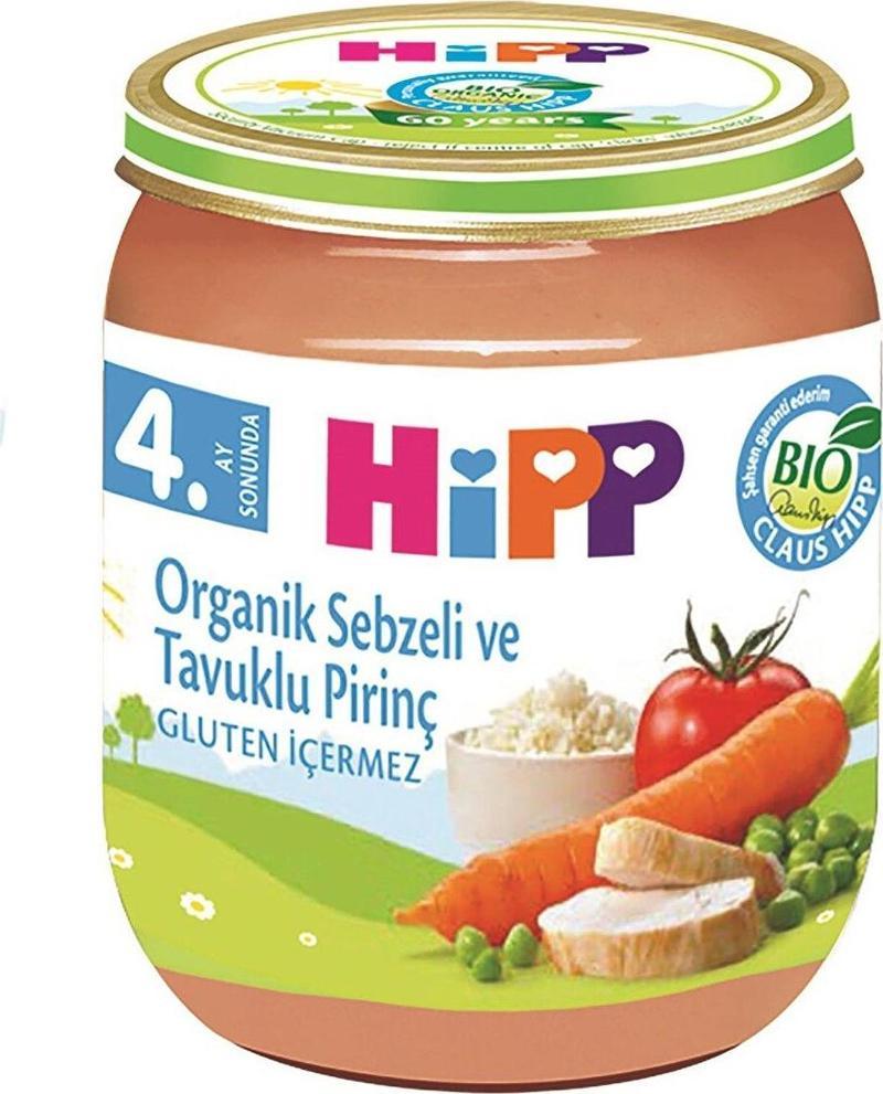 Organik Sebzeli Ve Tavuklu Pirinç Kavanoz Mama 125 gr