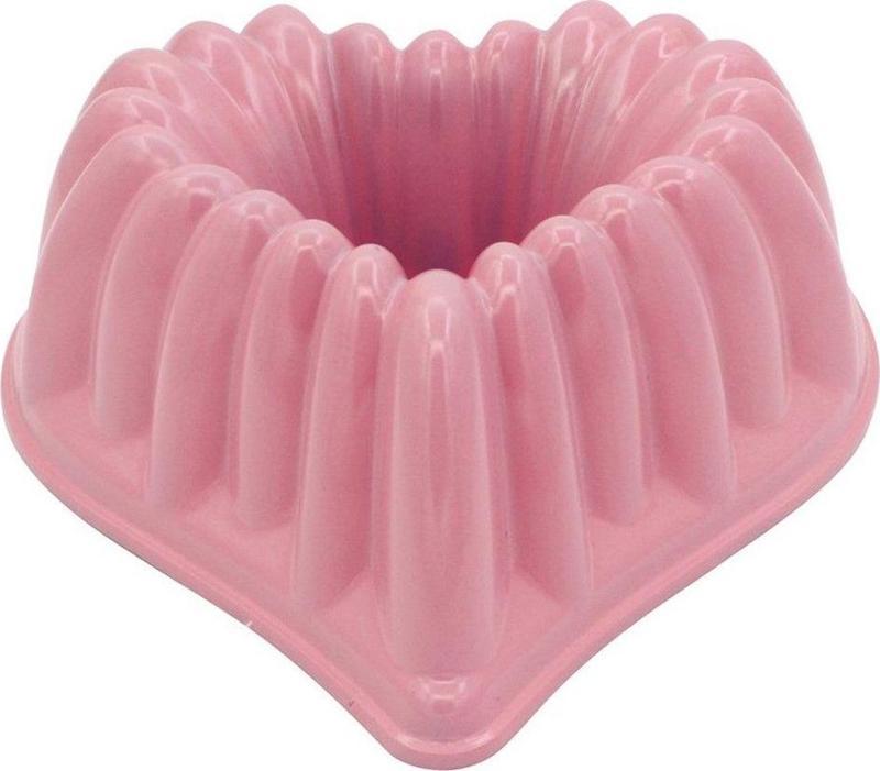 Döküm Yapışmaz Kap.Kalp Şek.Ortası Boş Pembe Kek Kal. Torte Lv-101