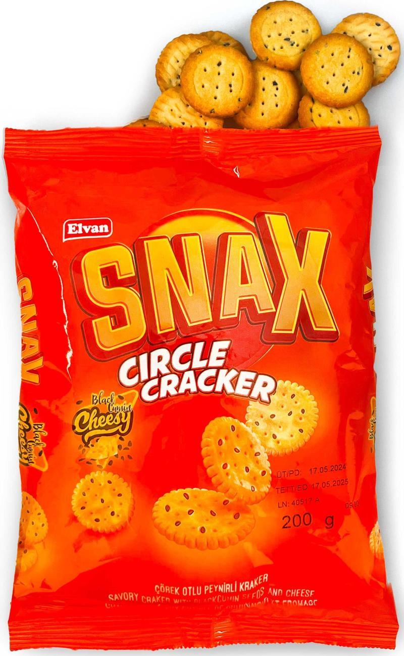 Snax Yuvarlak Kraker Çörekotlu Peynirli 200 Gr. (1 Paket)