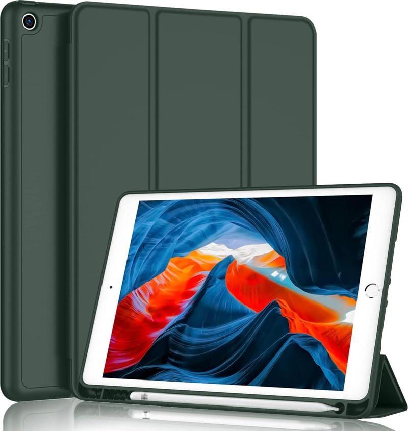 Apple iPad 9. Nesil 10.2 inc (2021) Kalemlikli Uyku Modlu Yatay Standlı Stromix Smart Kılıf A2602 A2604 A2603 A2605