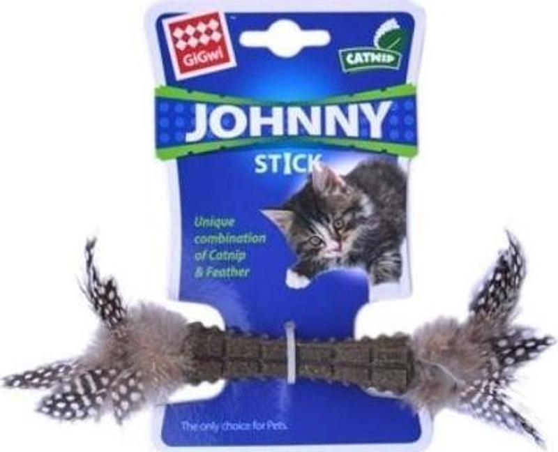 Johnny Stick Catnipli Doğal Tüylü Kedi Oyuncağı Yeşil