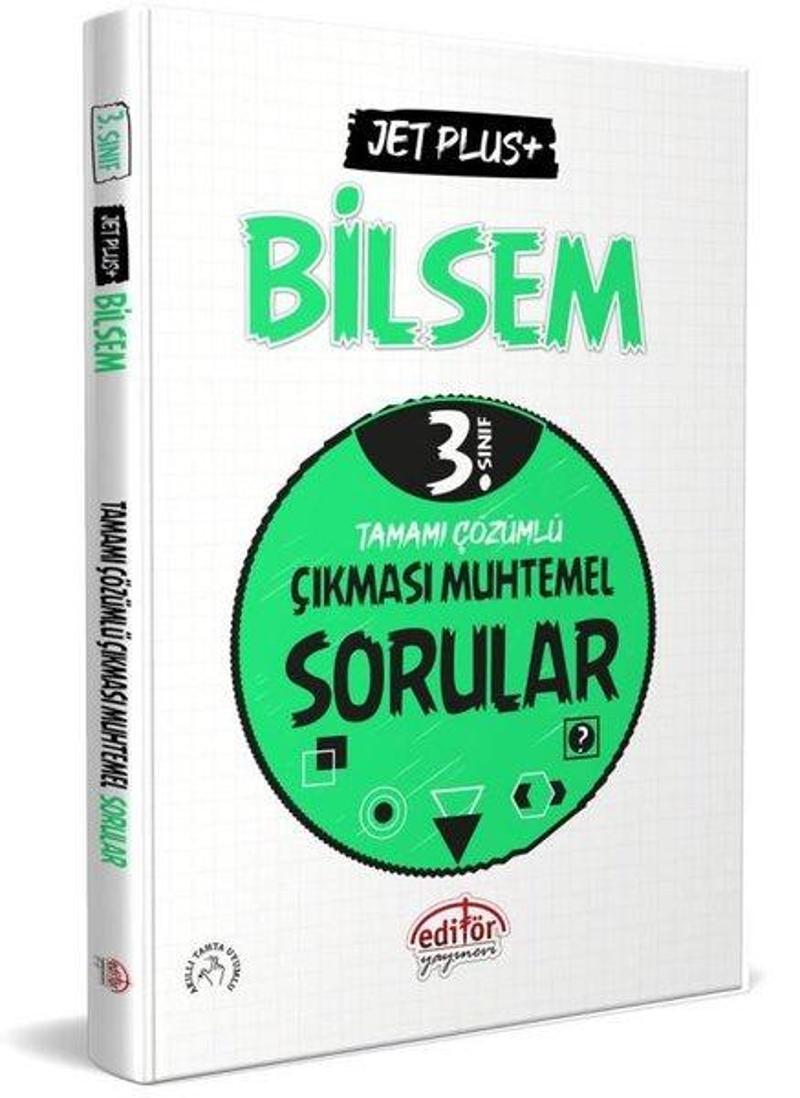 3.Sınıf Bilsem Jet Plus Tamamı Çözümlü Çıkması Muhtemel Sorular