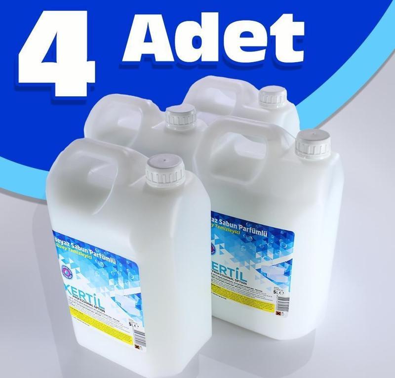 4 lü Kertil Çam Beyaz Sabun Parfümlü Yüzey Temizleyici 5 L 4 Adet (4 x 5 L)