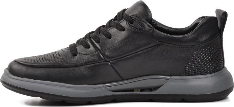 417-47113 Siyah Hakiki Deri Erkek Sneaker