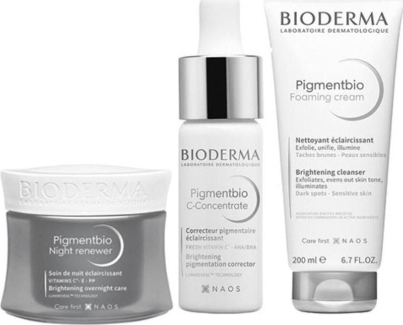 Pigmentbio Leke Serisi | Gece Kremi + Serum + Temizleme Jeli Orijinal Boy