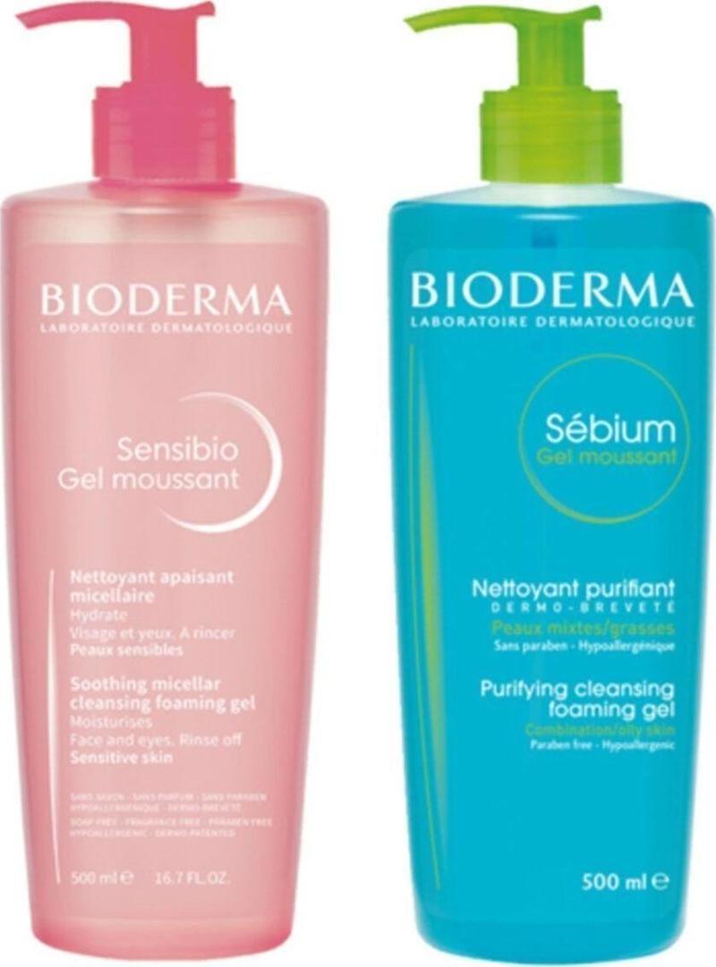 Yüz Temizleme Bakım Seti | Bioderma Sebium 500 ML + Bioderma