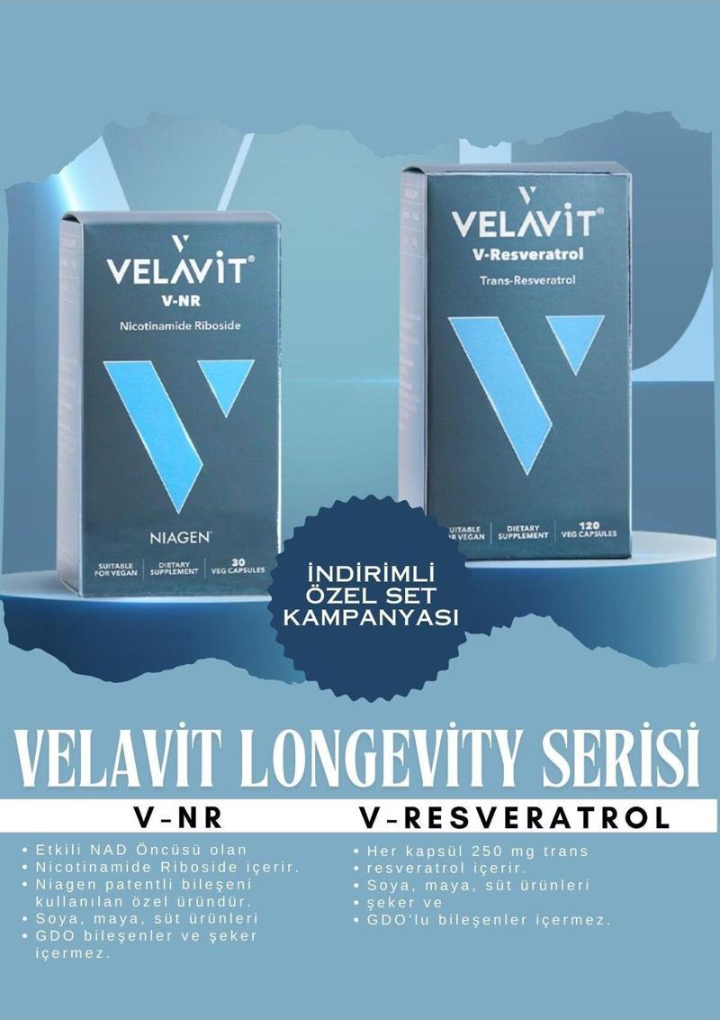 Longevity Serisi V-nr Nicotinamide Riboside   V-Resveratrol 120 Kapsül