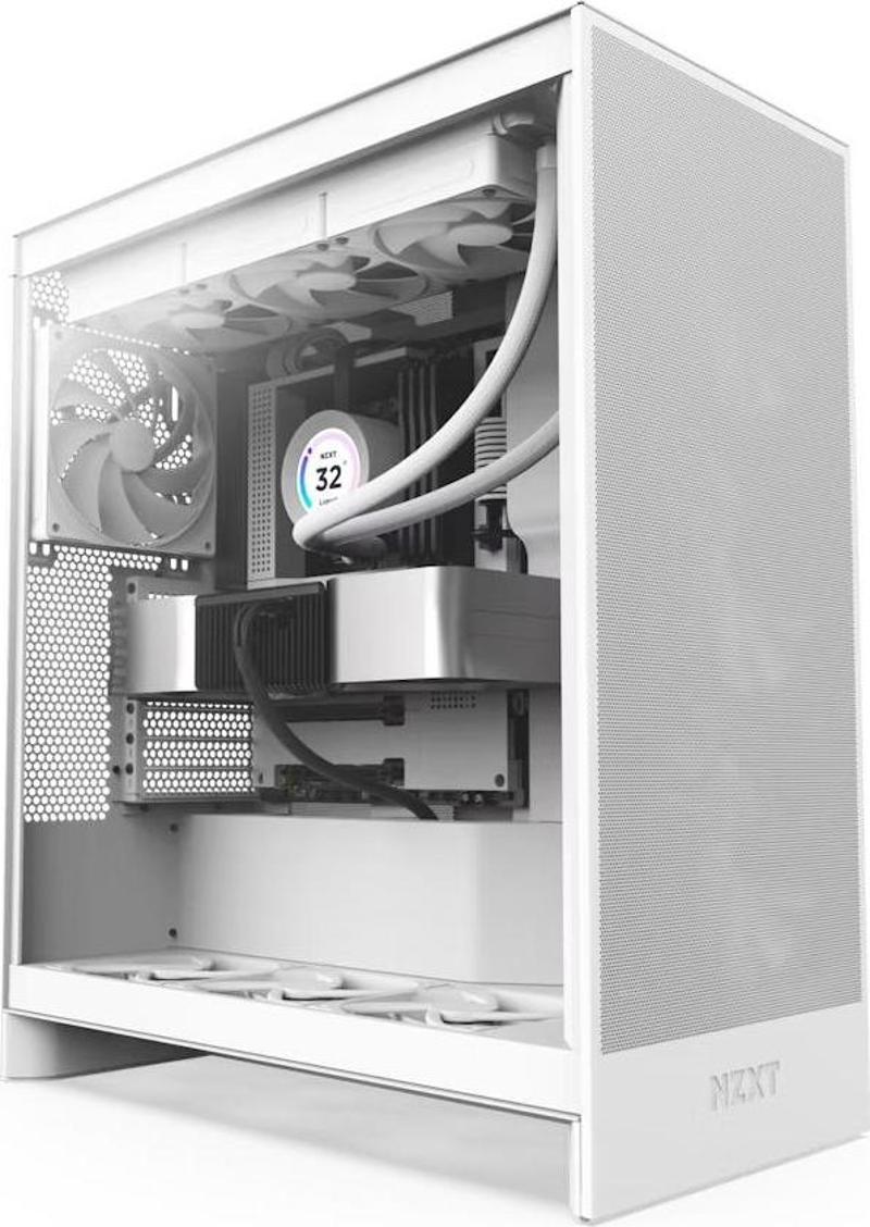 H7 Flow(2024) CM-H72FW-01 White Tempered Glass USB 3.2 ATX Mid Tower Kasa