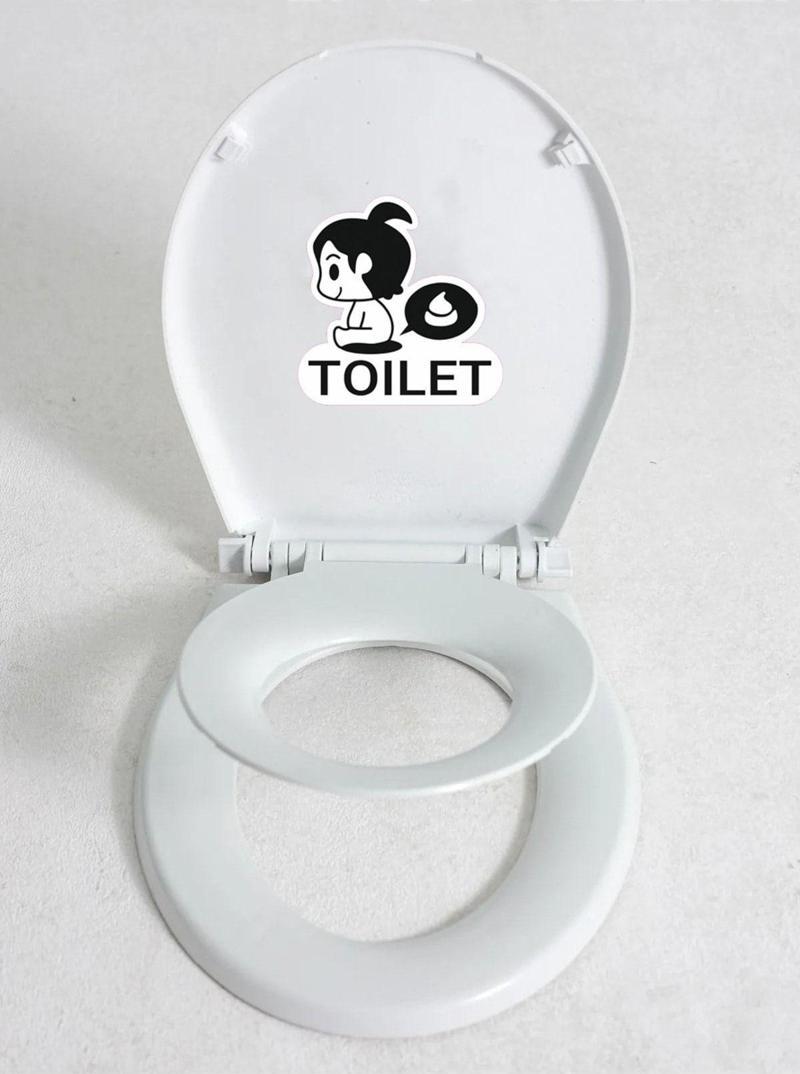 Toilet Stickerli Çocuk Adaptörlü Çift Kullanımlı Klozet Kapağı