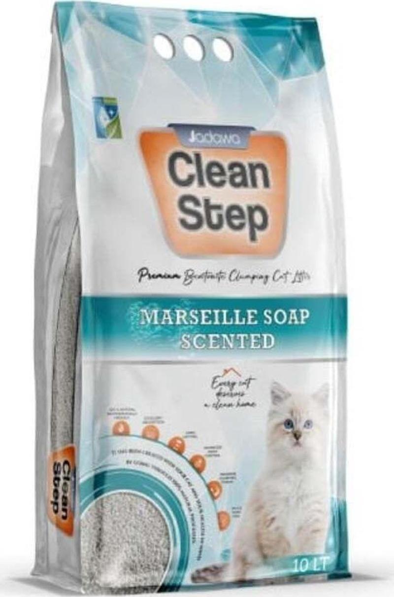 Clean Step Aktif Karbonlu Marsilla Kokulu Ince Taneli Topaklanan Bentonit Kedi Kumu 5 Lt