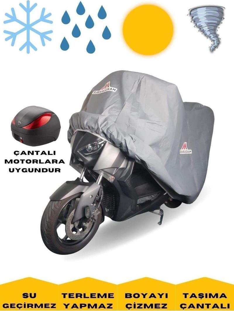 Asya Nostalji 125 Motor Brandası Arka Çanta Uyumlu Su Geçirmez Motosiklet Brandası