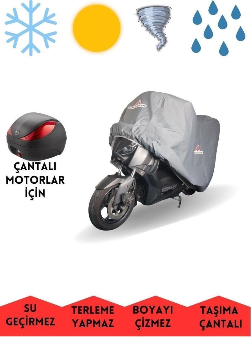 Asya Swift R 170 Arka Çantalı Motor Brandası Su Geçirmez Motosiklet Örtüsü