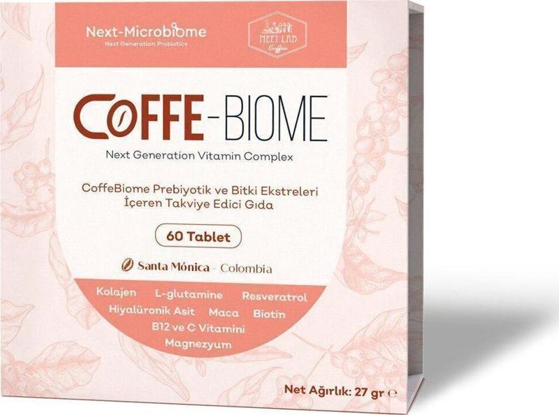 Coffe-Biome Kahve, Prebiyotik Ve Bitki Ekstreleri İçeren Takviye Edici Gıda (60 Çiğnenebilir Tablet)