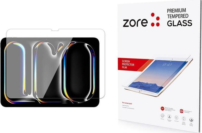 Apple iPad Pro 13 2024 Zore Tablet Temperli Cam Ekran Koruyucu