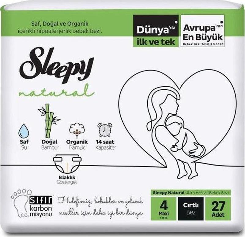 Natural Bebek Bezi Maxi 27 Adet