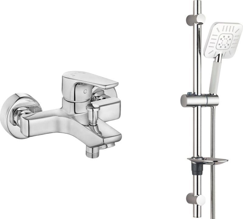 ECA Niobe Banyo Bataryası + T-MAY Çamlıca Oval Borulu Hareketli Sürgülü Duş Seti Üst Takımı