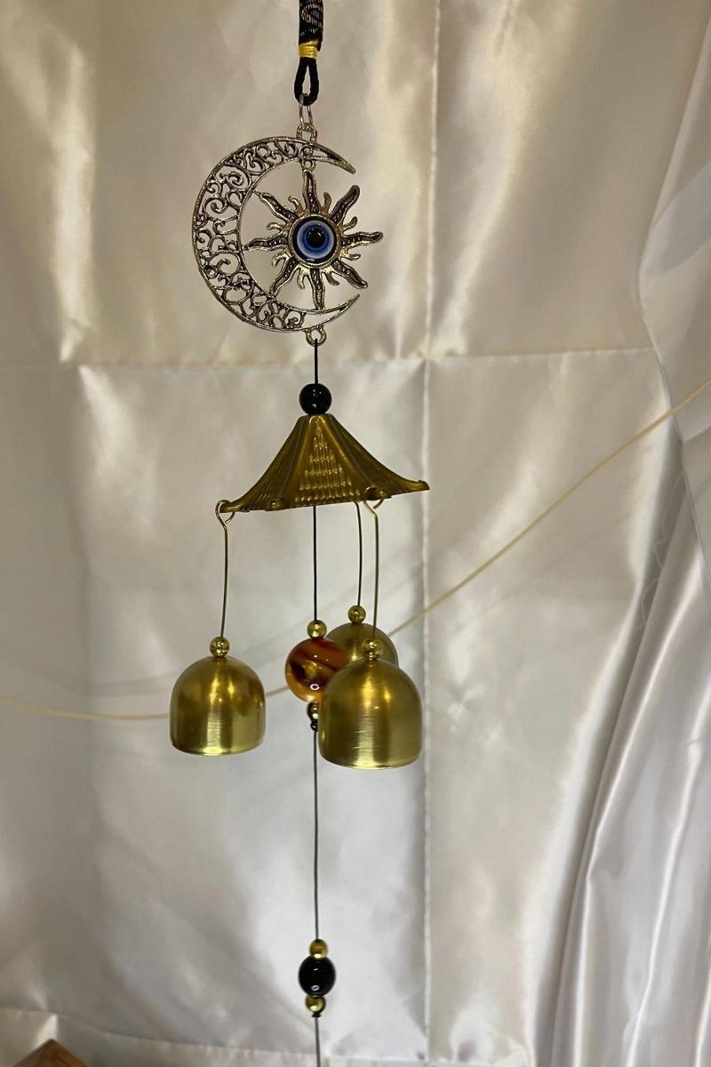 Deprem Zili Çanı Rüzgar Çanı Zili Feng Shui Yin Yang Ay Yıldız