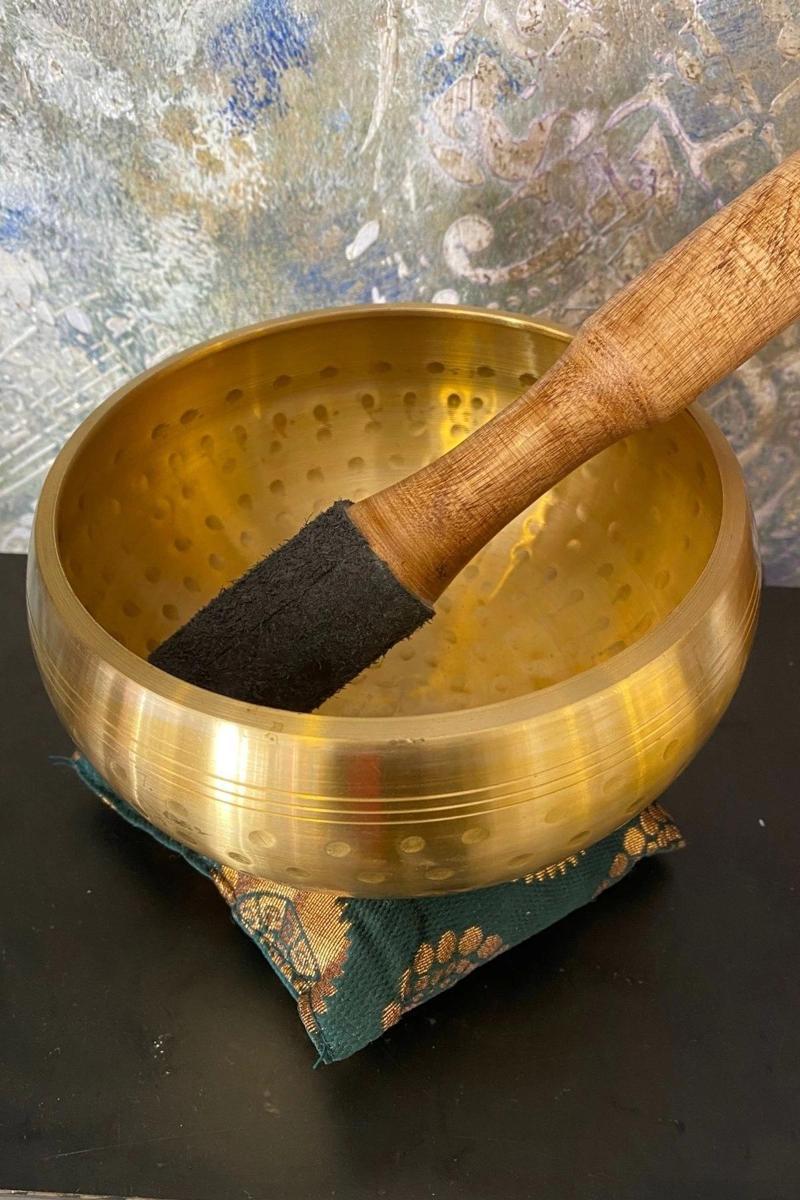 Pirinç Meditasyon Çanı Yoga Çanı Tibet Çanağı Singing Bowl 15 Cm 7 Element