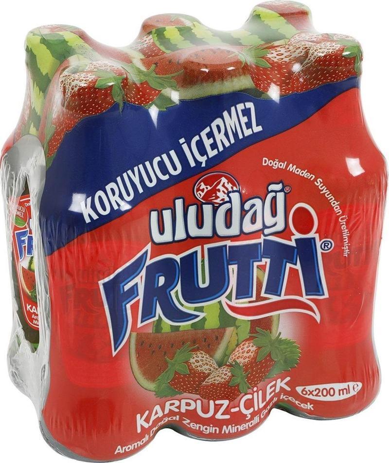 Frutti Karpuz Çilek Aromalı Maden Suyu 200 Ml X 6 Adet