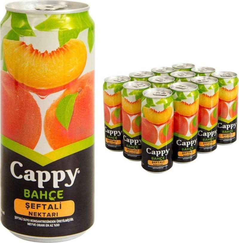 Meyve Suyu Şeftali Teneke Kutu 330 Ml 12'Li Paket