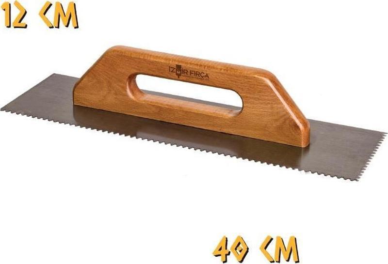 Ahşap Saplı Seramik Malası Üçgen Diş - 40 cm.