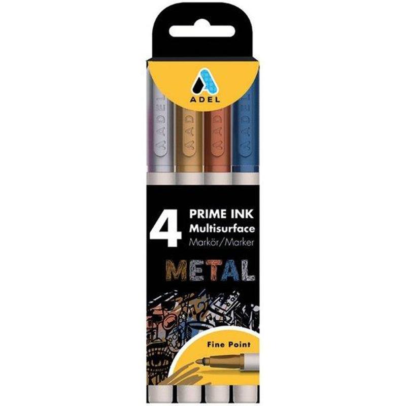 Adel Adel Prime Ink Multisurface 4lü Metalik Markör