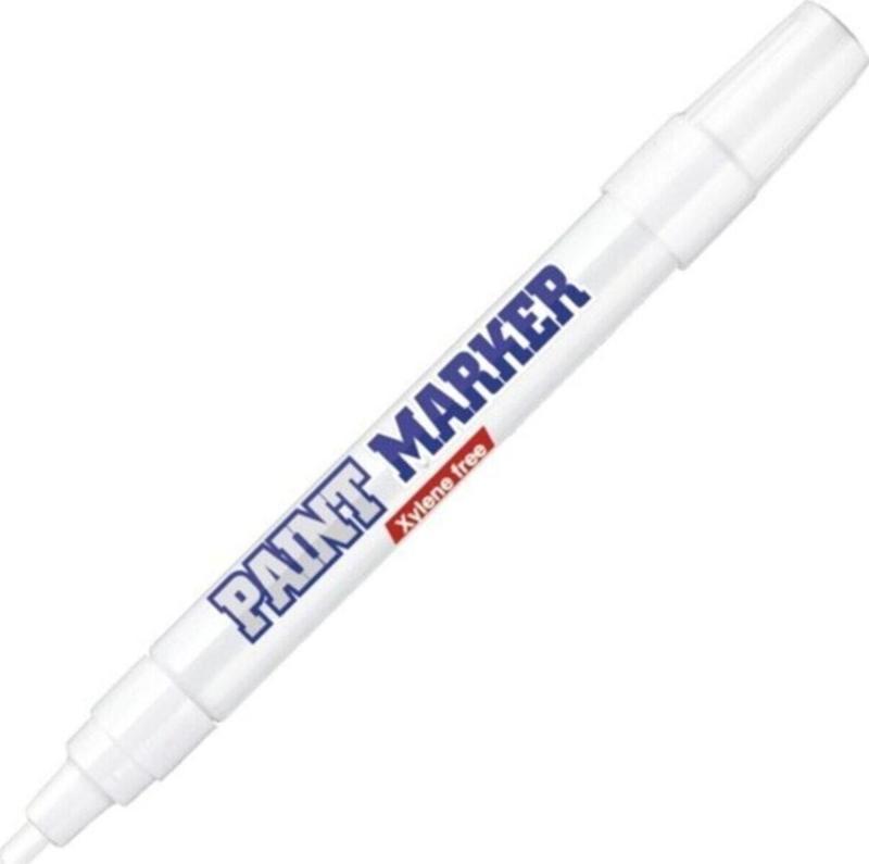 Beyaz Paint Marker Silinmez Yazı Lastik Metal Kalemi