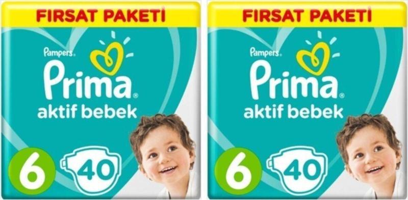 Aktif Bebek 6 Numara 13-18Kg 40 Adet X 2 Paket