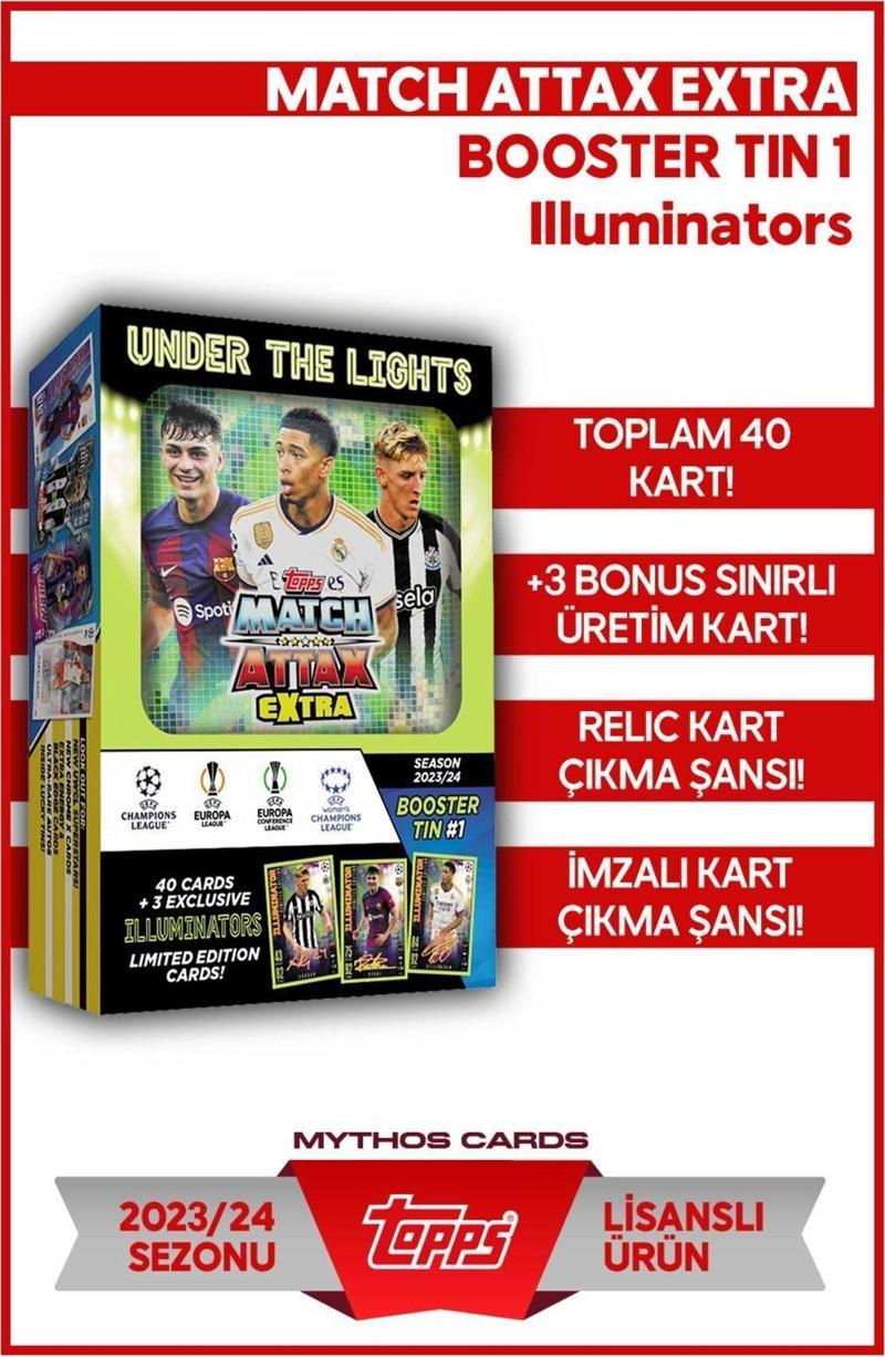 Match Attax Extra 2023-2024 Booster Tin 1 - Illuminators Futbolcu Kartları