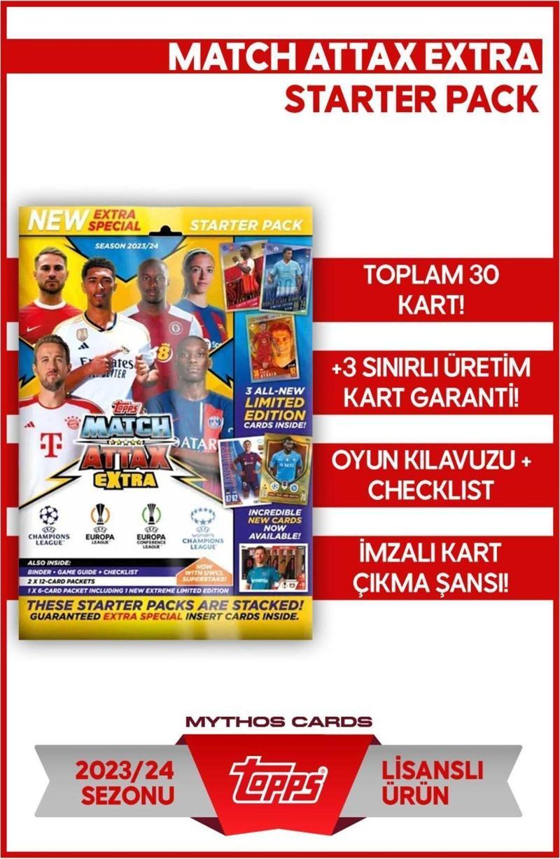 Şampiyonlar Ligi 2023-2024 Match Attax Extra - Starter Pack Futbolcu Kartları