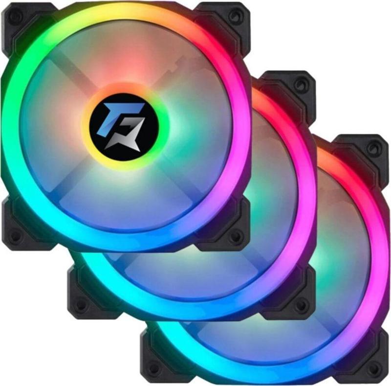 7R Pro Seri (3'Lü Set) Rainbow Ledli Sessiz 120Mm 12Cm Kasa Fanı