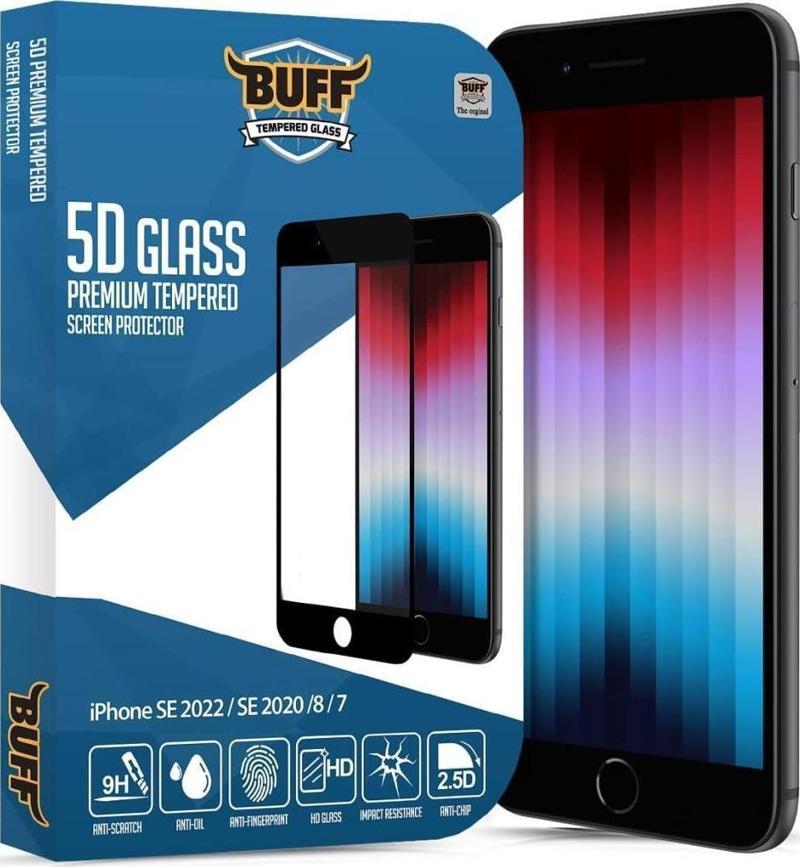 iPhone Se 2020 / 8/7 5D ile Uyumlu Glass Ekran Koruyucu Black