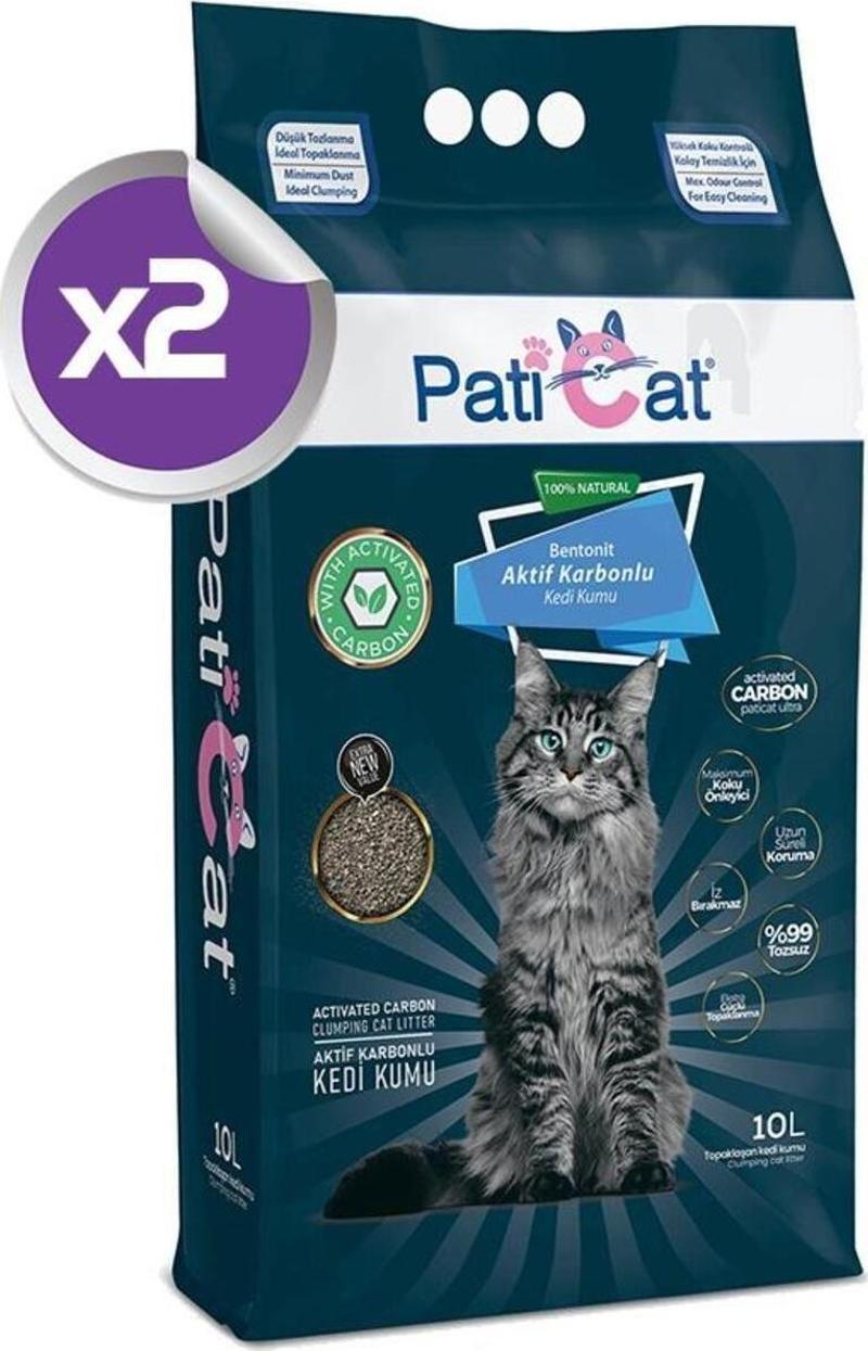 Aktif Karbonlu Topaklanan Kedi Kumu 2x10lt