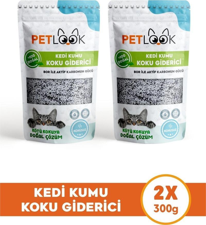 Kedi Kumu Koku Giderici, Bor ve Aktif Karbonlu Koku Giderici Kokusuz 300 GR, 2'li Set