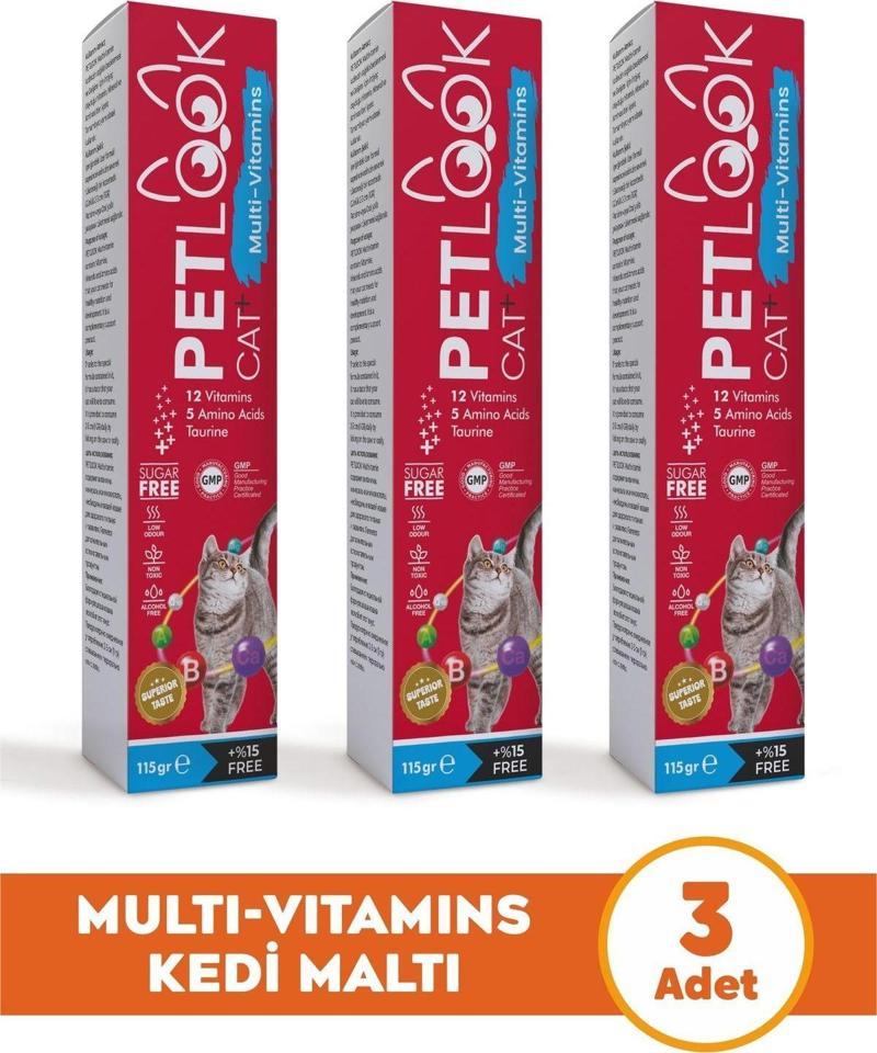 Multivitamin Kedi Maltı 115 GR, Kedi Malti, Kedi Ödülü ve Kedi Vitamini 3'lü Ekonomik Set