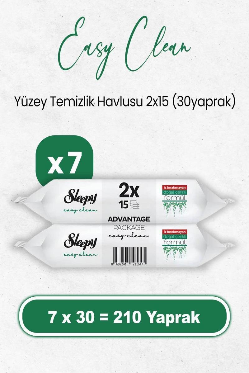 Easy Clean Yüzey Temizlik Havlusu 2x15 x 7 Adet (210 Yaprak)
