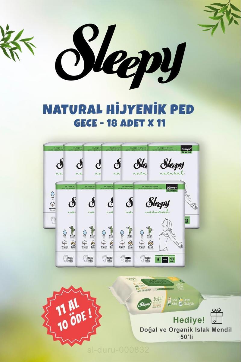 Uzun Hijyenik Ped 18'li ve Doğal & Organik Islak Mendil 50 Adet