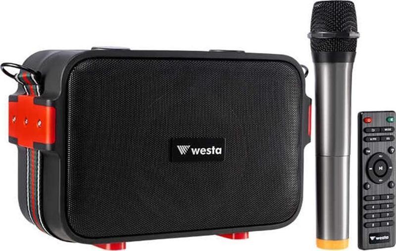 WAP-500H Bluetooth USB Uzaktan Kumandalı Telsiz Mikrofonlu Şarjlı Taşınabilir Ses Sistemi 40W