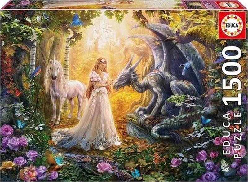 17696 Dragon Princess And Unicorn 1500 Parça Puzzle