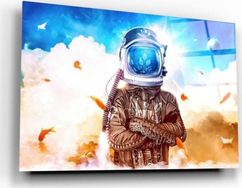 Astronot Cam Tablo | Hediyelik, Dekoratif, Ofis, Mutfak