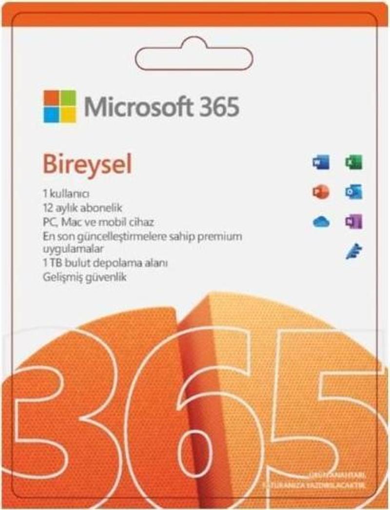 Office 365  Bireysel Türkçe Ofis Yazılımı (Kutu) QQ2-01770