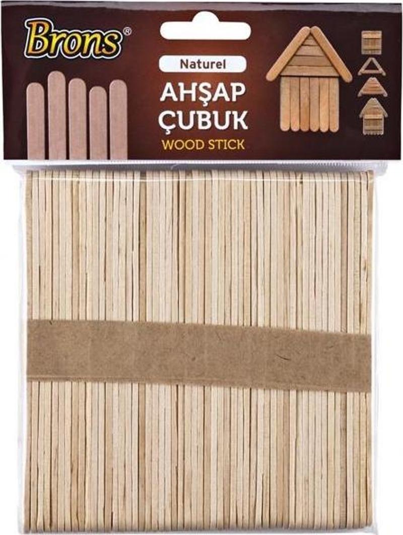 Ahşap Dil Basma Çubuğu Abeslang Naturel Geniş 50`li Paket