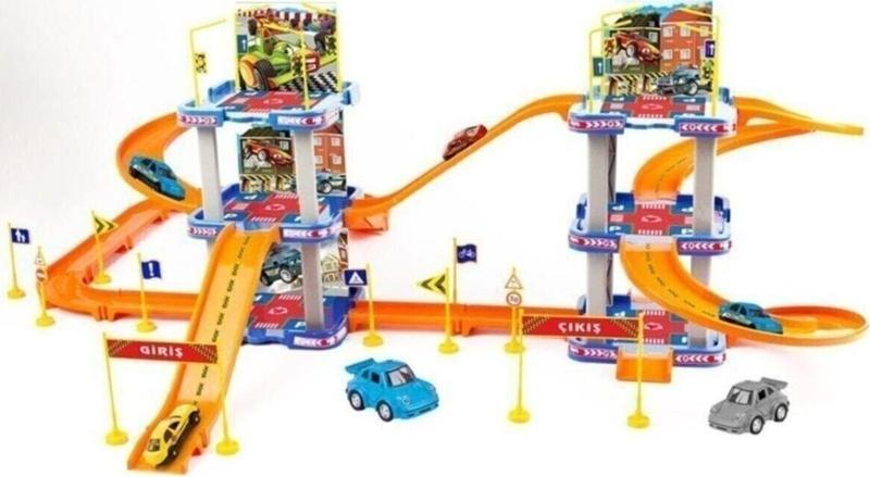 Parking Garage Play Set 6 Katlı Oyuncak Otopark Süper Garaj Seti 2 Araç Dahil Aksesuarlı 2İn1 Model