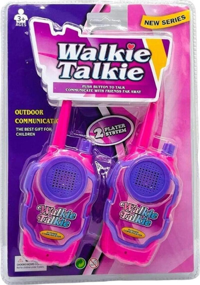 Walkie Talkie Telsiz Seti Pilli Pembe Renk