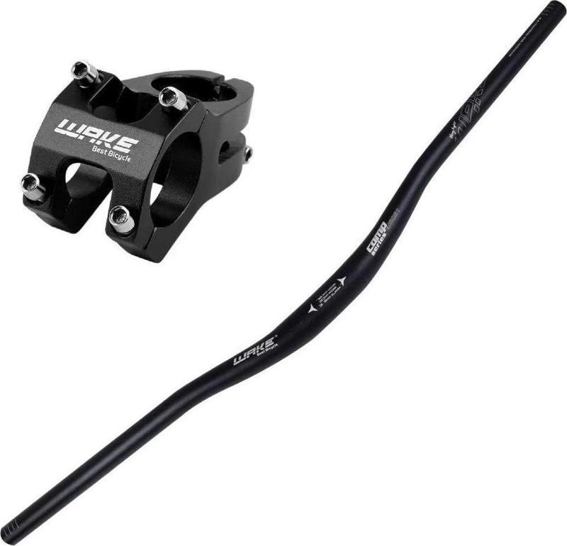 Alüminyum Siyah 31.8 780Mm Riser Mtb Gidonu + Gidon Boğazı Seti